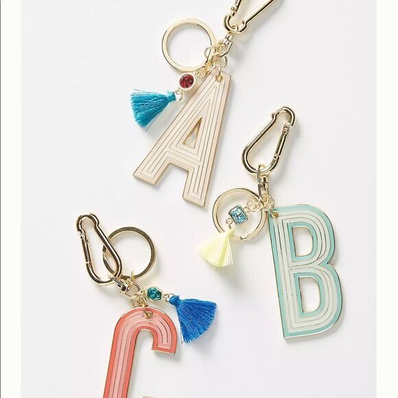 NWT Anthropologie Monogram Keychain Letter F - Picture 1 of 3